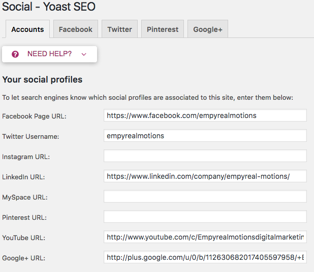 yoast seo plugin social options